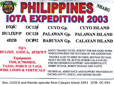 Calayan island  IOTA OC-092
