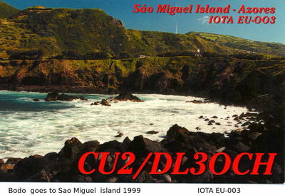 San Miguel island, Azores   IOTA EU-003
