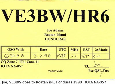 Roatan island  IOTA NA-057
