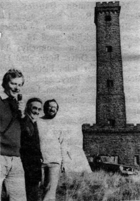 Members G4JAG, G3SUI and Unknown at Peel Tower
