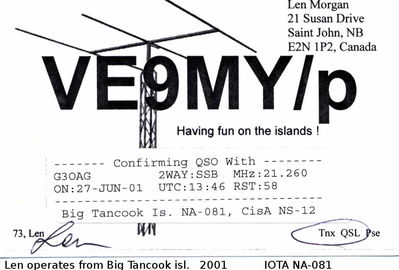 Big Tancook island   IOTA NA-081
