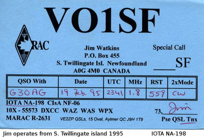 S. Twillingate island         IOTA NA-198
