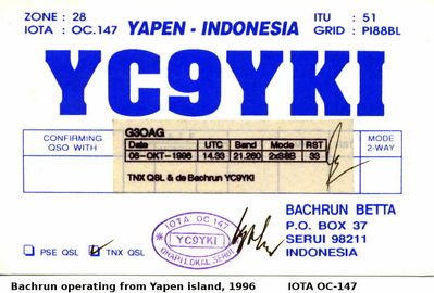 Yapen island IOTA OC-147
