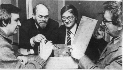 Members examining equipment 1979
