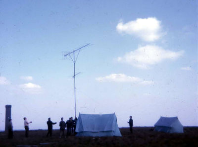 Aerials now up - VHF field day 1972 - thanks G4AQB
