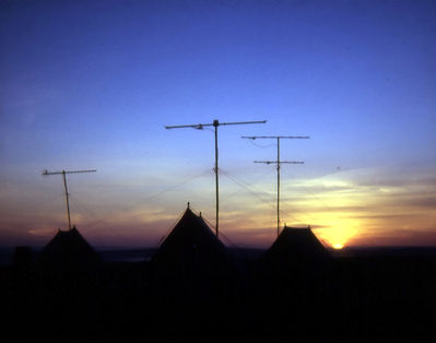 Sunrise over Rooley Moor - VHF field day 1972 - thanks G4AQB
